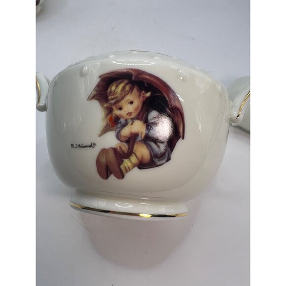 Hummel Danbury Mint Stormy Weather Tea Set Unbrella Boy Creamer, Umbrella Girl S - Picture 15 of 16